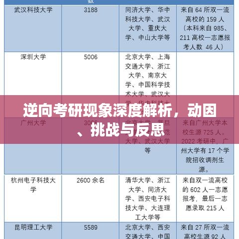 逆向考研現(xiàn)象深度解析，動因、挑戰(zhàn)與反思