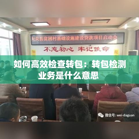 如何高效檢查轉(zhuǎn)包：轉(zhuǎn)包檢測業(yè)務(wù)是什么意思 