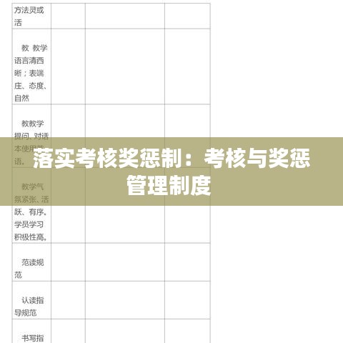 落實考核獎懲制：考核與獎懲管理制度 