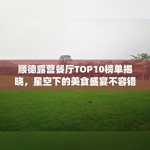 順德露營餐廳TOP10榜單揭曉，星空下的美食盛宴不容錯(cuò)過！