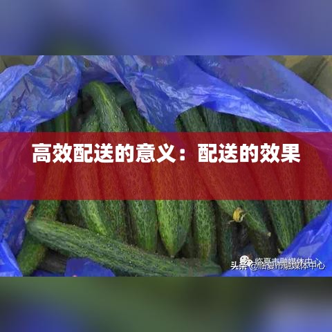 高效配送的意義：配送的效果 