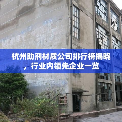 杭州助劑材質(zhì)公司排行榜揭曉，行業(yè)內(nèi)領(lǐng)先企業(yè)一覽