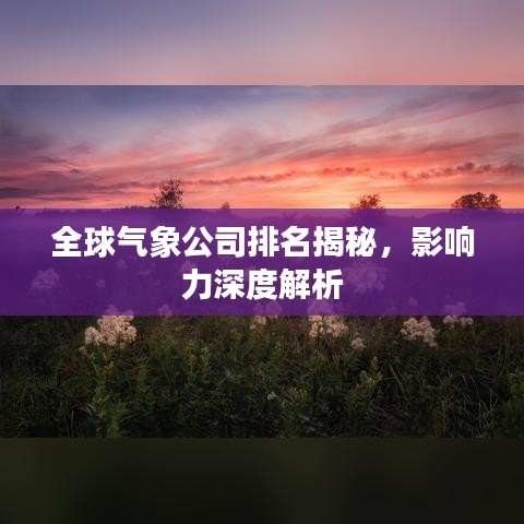 全球氣象公司排名揭秘，影響力深度解析